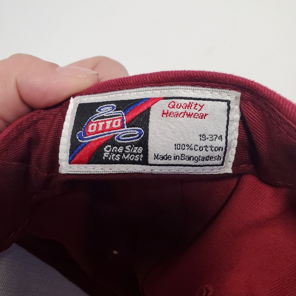 Otto Vtg Maroon ROP Adjustable White Stitch Hat - Picture 6 of 6